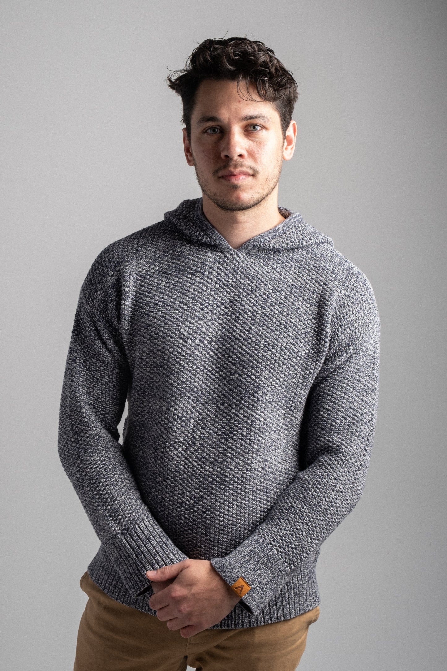 Riverside Hoodie Sweater-Indigo / Grey