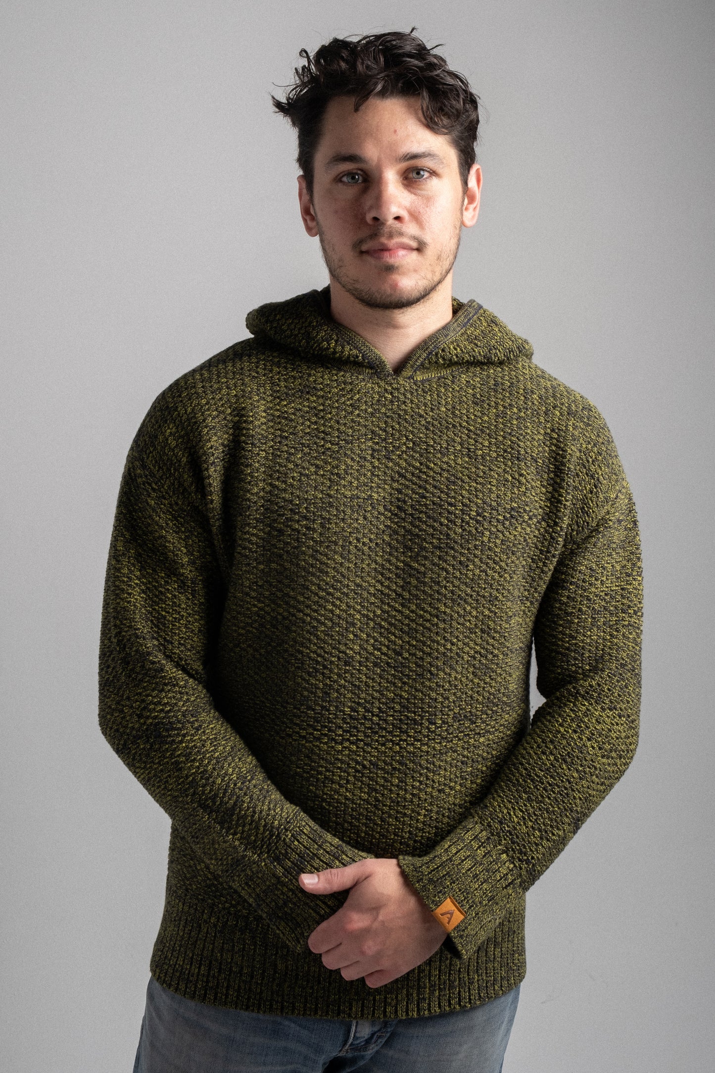 Riverside Hoodie Sweater-Green / Black