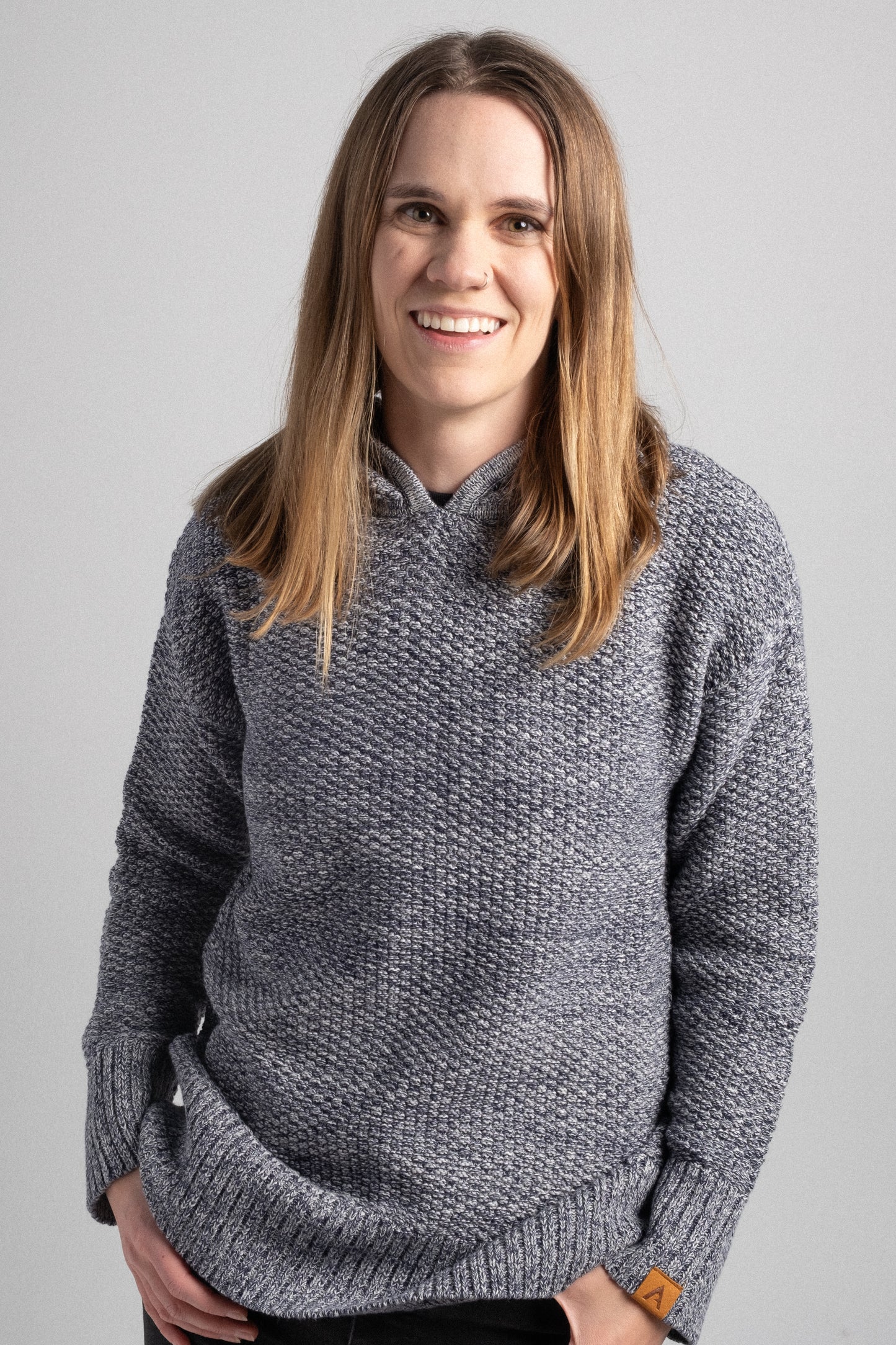 Riverside Hoodie Sweater - Indigo / Grey