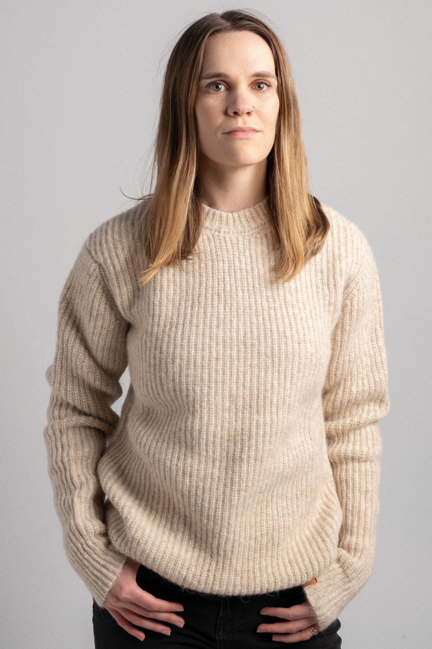 Alpaca Crew Sweater - Natural