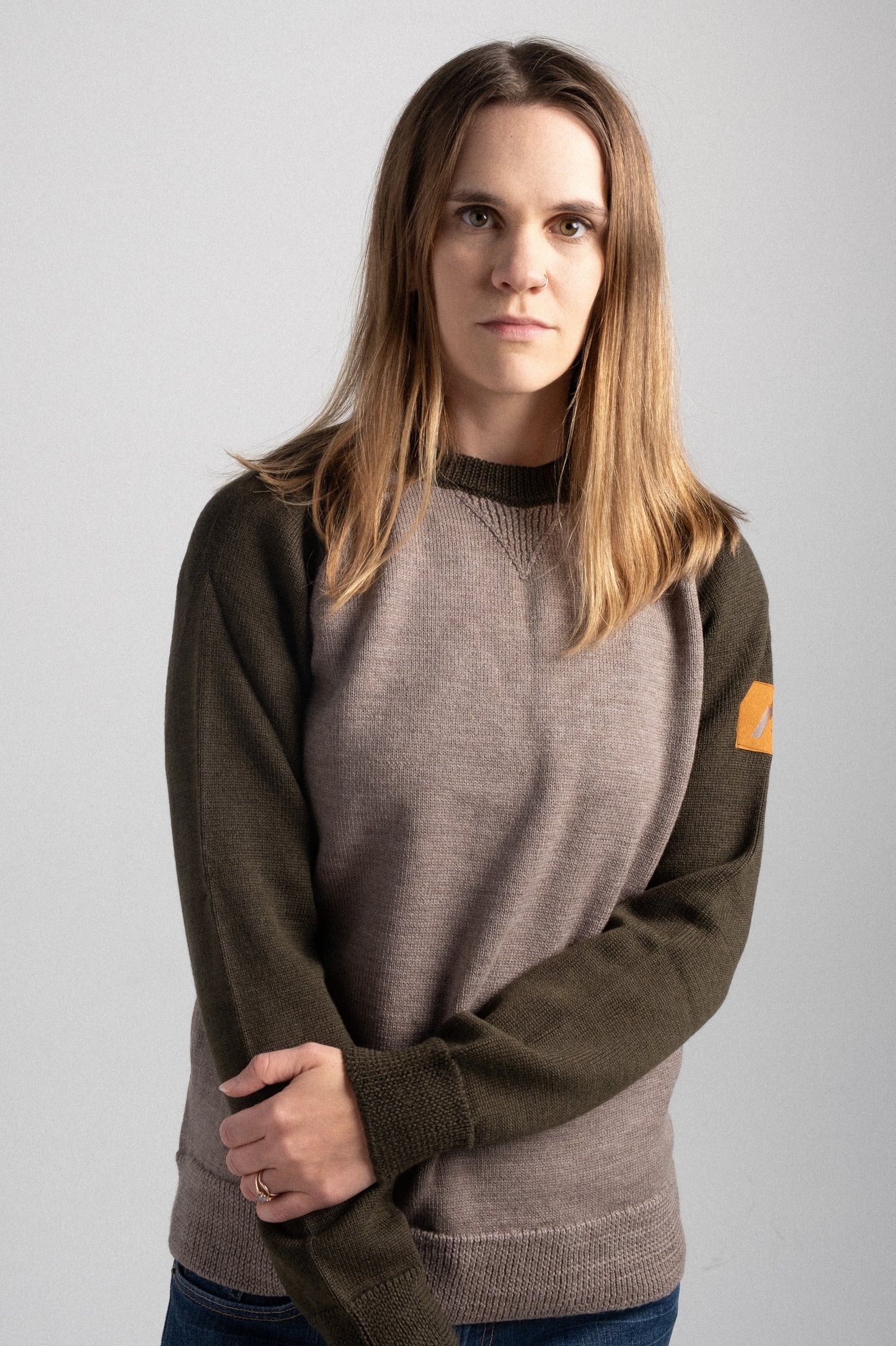 Colorado Merino Wool Sweater - Olive / Taupe