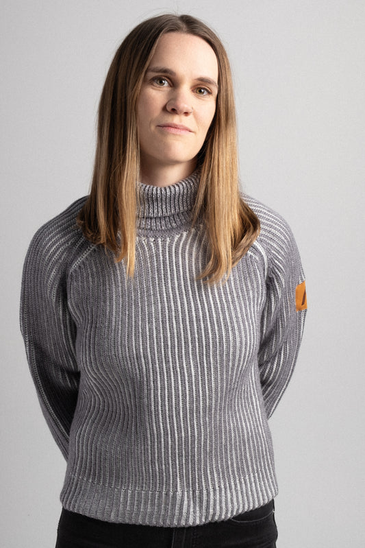 Women's  Mesa Merino Wool Sweater - Grey / Natural